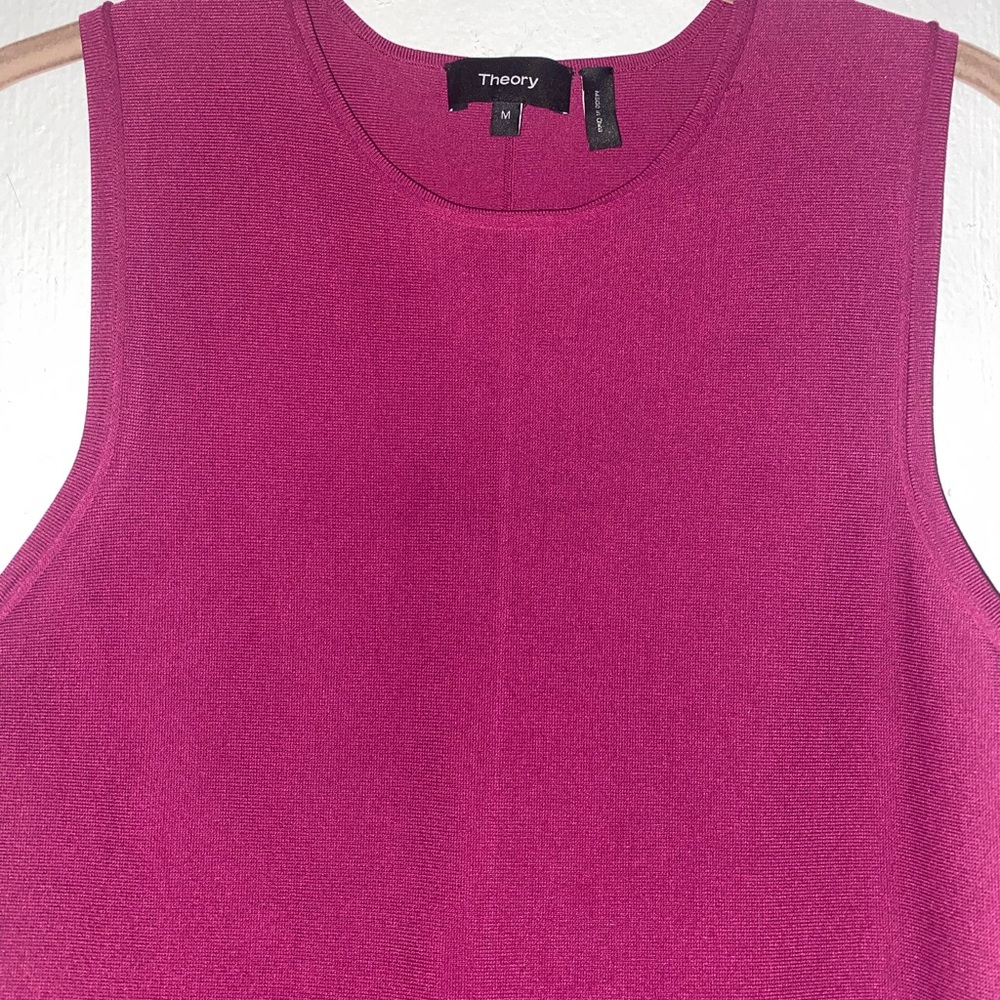 Theory raspberry peplum tank